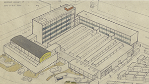 Graphic showing a birds eye view of the Market Hall